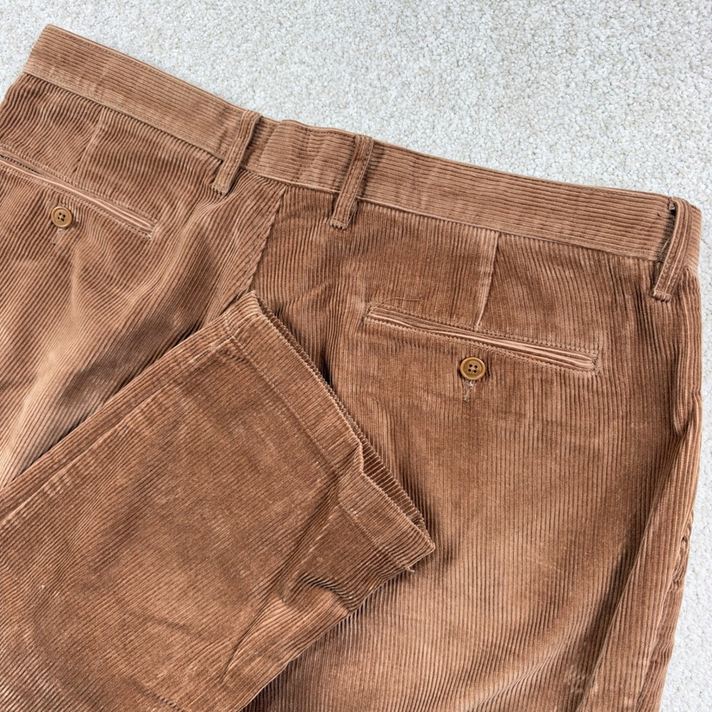 J.Crew Corduroy Pants Mens 36x34 Brown Pleated Front Straight Leg Trousers